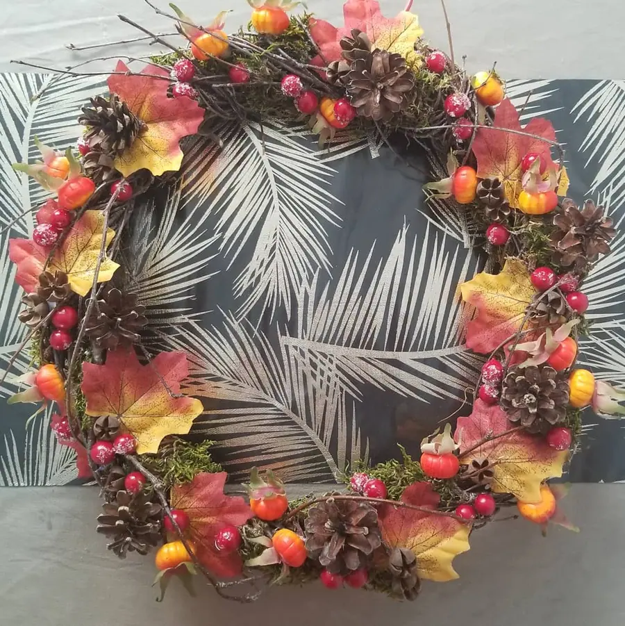 Composition florale d’automne réalisée par MC Maison des Créations, fleuriste à Beuvrages