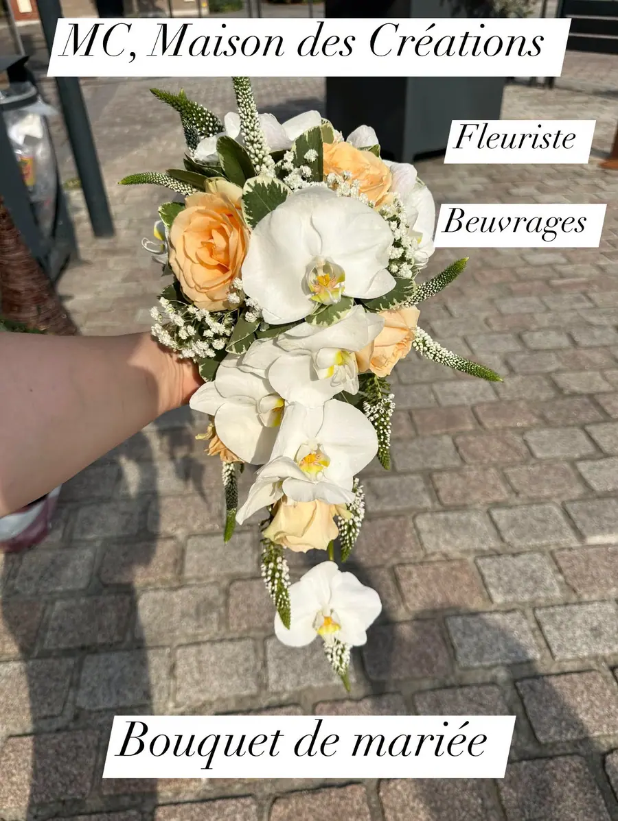 Décoration florale de mariage réalisée par MC Maison des Créations, fleuriste à Beuvrages