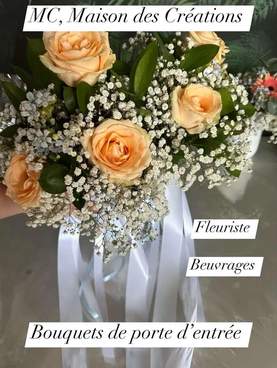 Décoration florale de mariage réalisée par MC Maison des Créations, fleuriste à Beuvrages