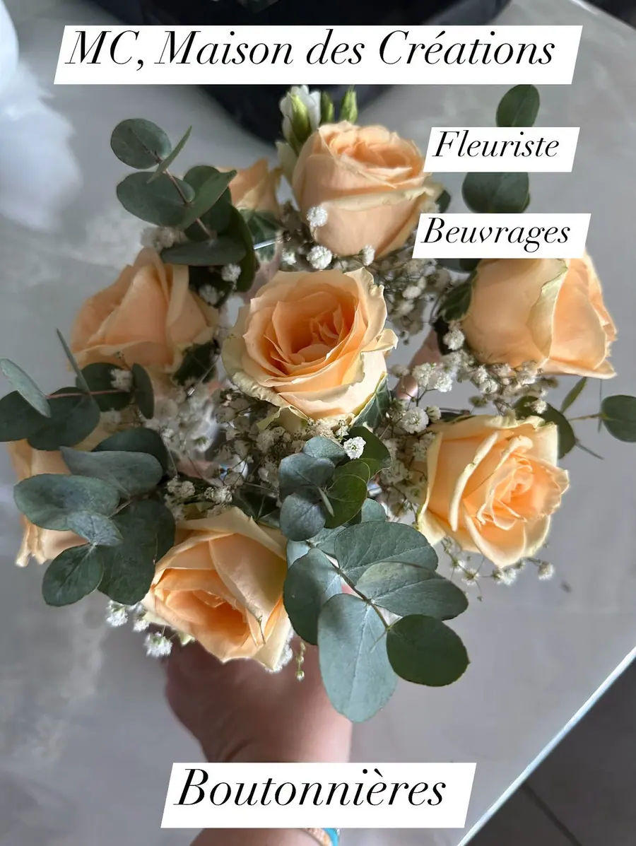 Décoration florale de mariage réalisée par MC Maison des Créations, fleuriste à Beuvrages