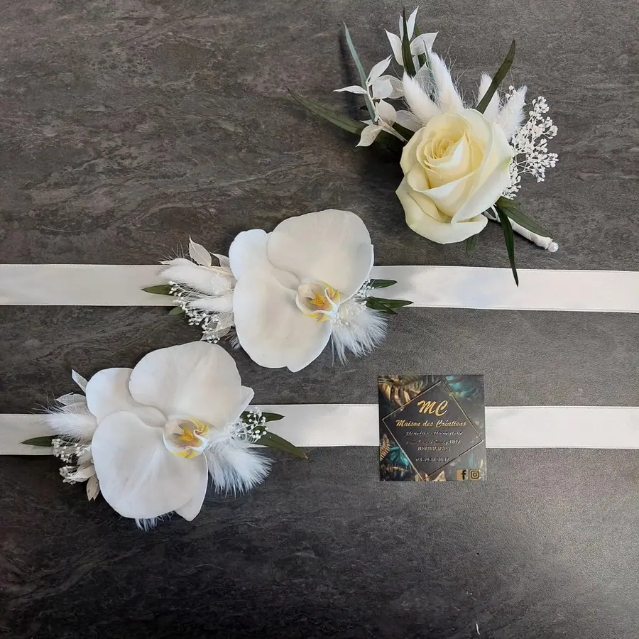 Décoration florale de mariage réalisée par MC Maison des Créations, fleuriste à Beuvrages